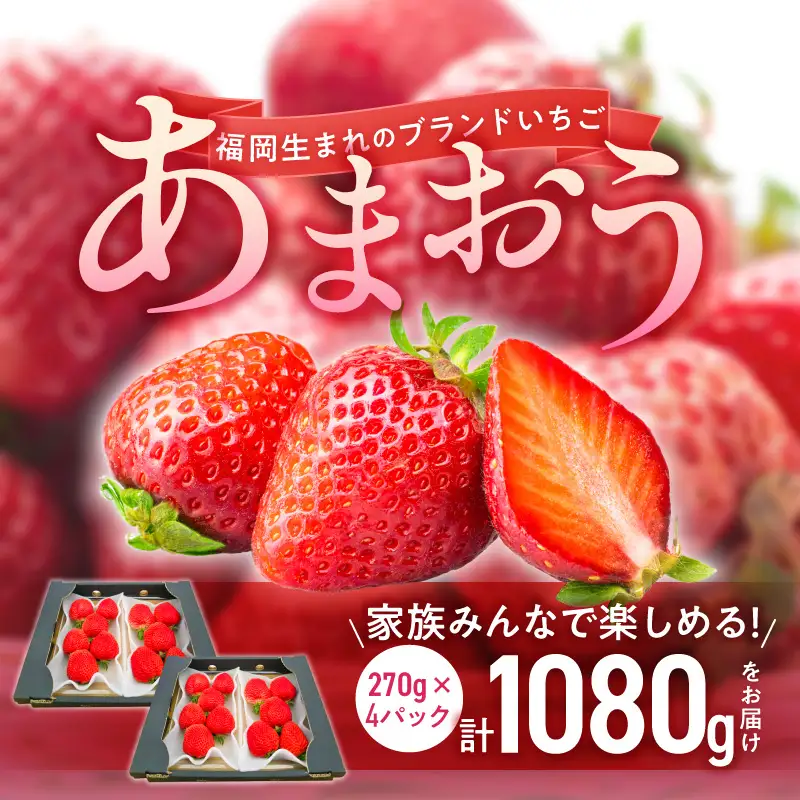 【2027年2月から順次発送】苺（あまおう）270g×2パック×2箱 _ いちご あまおう フルーツ〔Fi076〕
