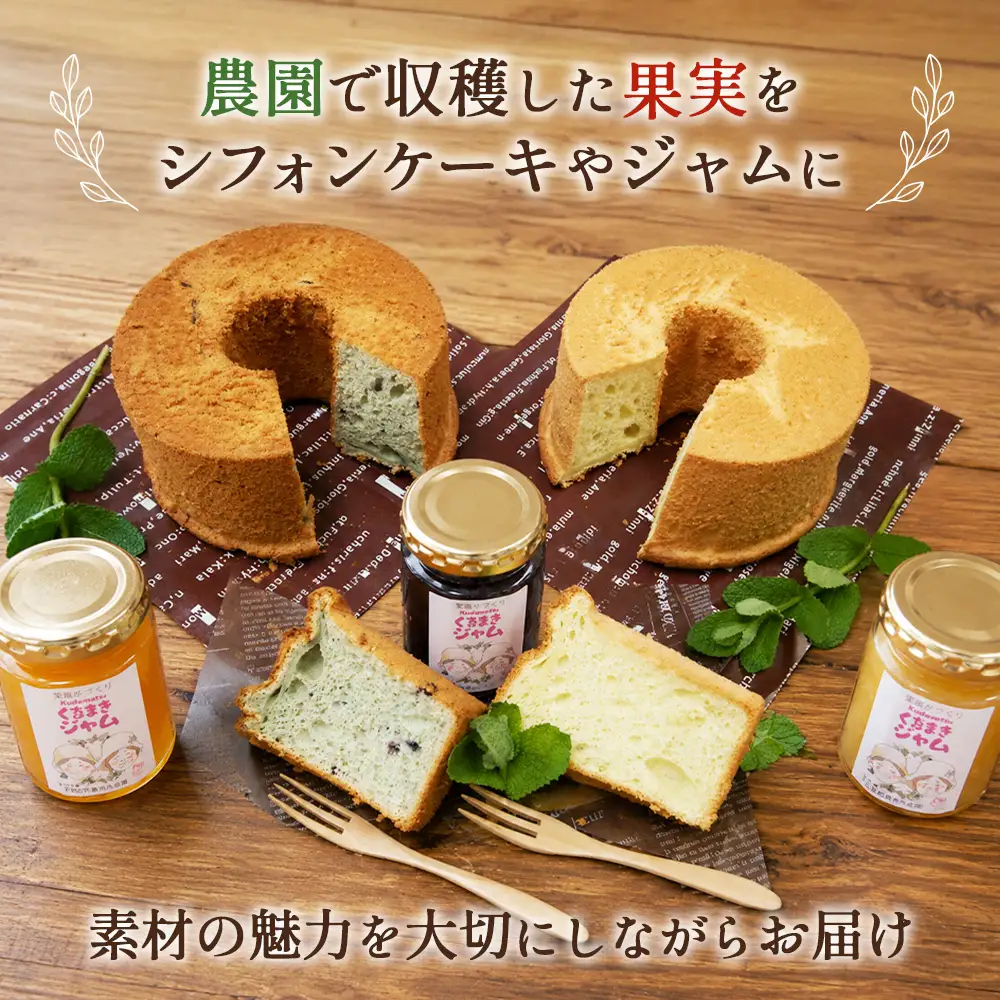 くるまきシフォンセット ／ シフォンケーキ 青パパイヤ ブルーベリー ふわふわ食感 甘さ控えめ 添加物不使用 農薬不使用 有機肥料 エコやまぐち100 シフォンセット 青パパイヤシフォン ブルーベリーシフォン 山口県産卵 No.010