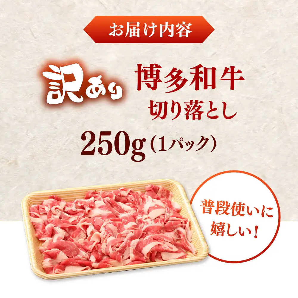 【訳あり】【A4-A5】博多和牛 切り落とし 250g [VEG026]牛肉 和牛 国産牛 訳アリ