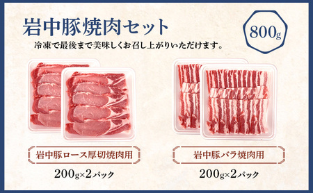 岩中豚 焼肉 計800g 豚肉 焼肉 jois002
