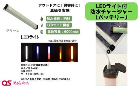 AG51　16W ソーラーシートチャージャーセット／GN-200B1 【 防災 防災用品 防災グッズ 台風 停電 アウトドア 充電 発電 ソーラー発電 ソーラーパネル 持ち運び ポータブル コンパクト キャンプ 非常時 バッテリー 防水 LED ライト 】