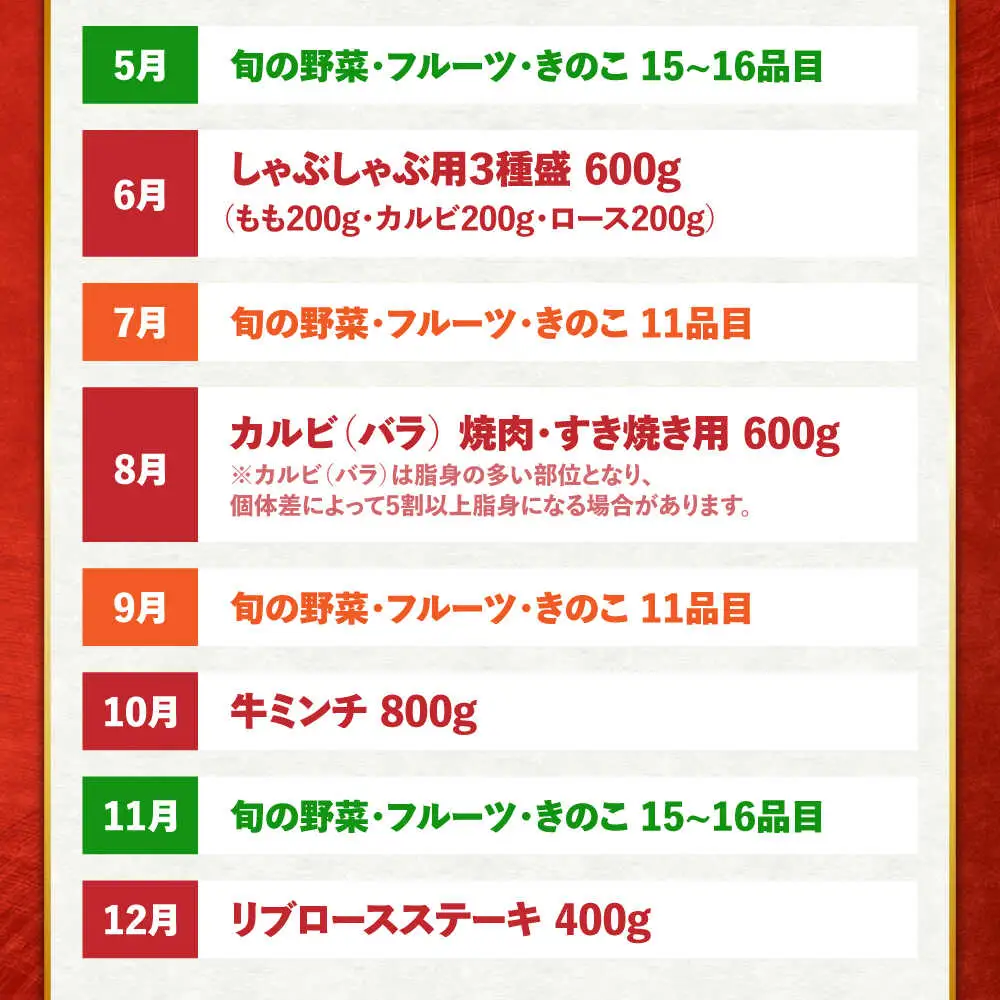 【12回定期便】長崎和牛と旬の野菜が楽しめる バラエティ定期便 / 野菜定期便 やさい定期便 肉定期便 牛肉 / 南島原市 / 贅沢宝庫[SDZ054]