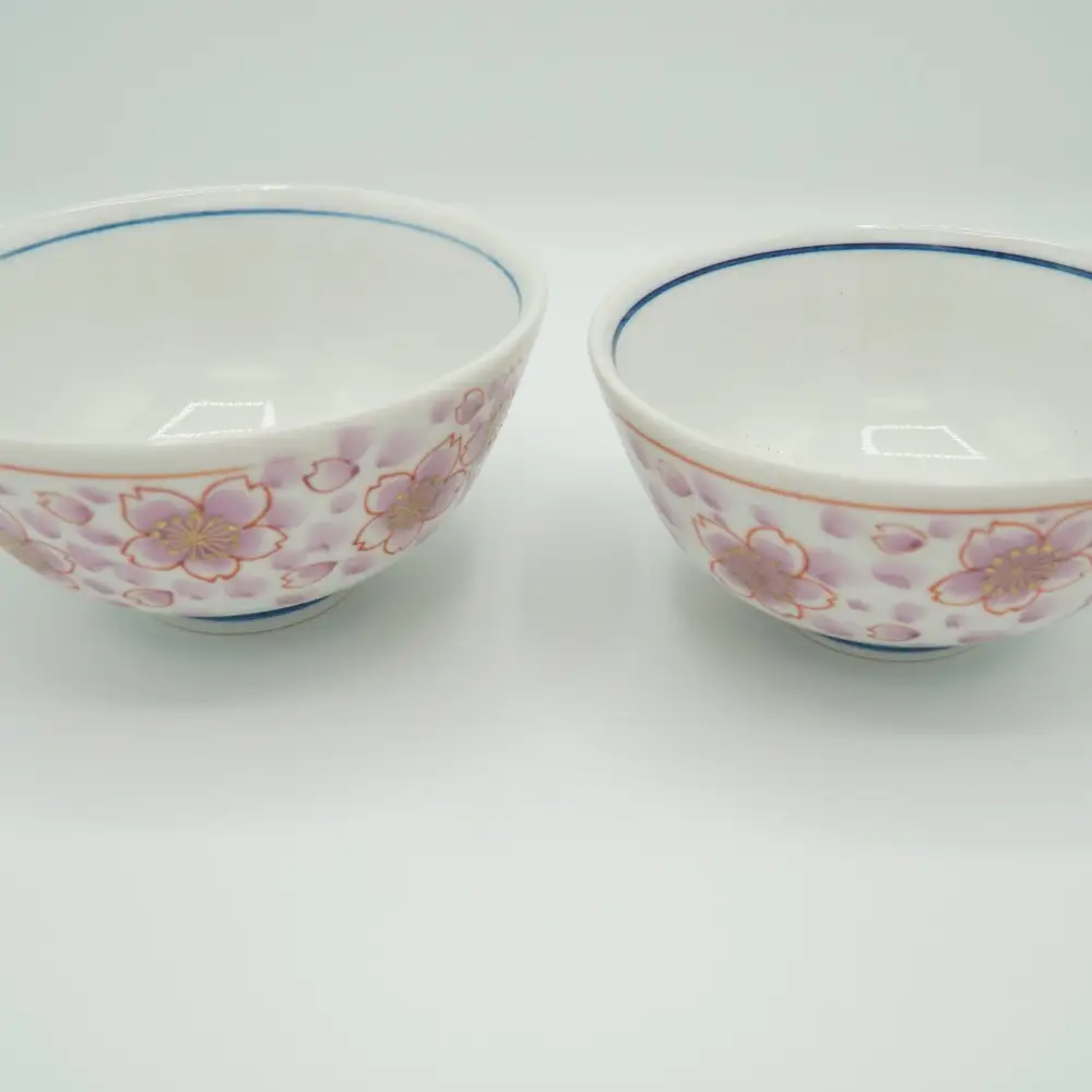 九谷焼 組飯碗・金彩桜