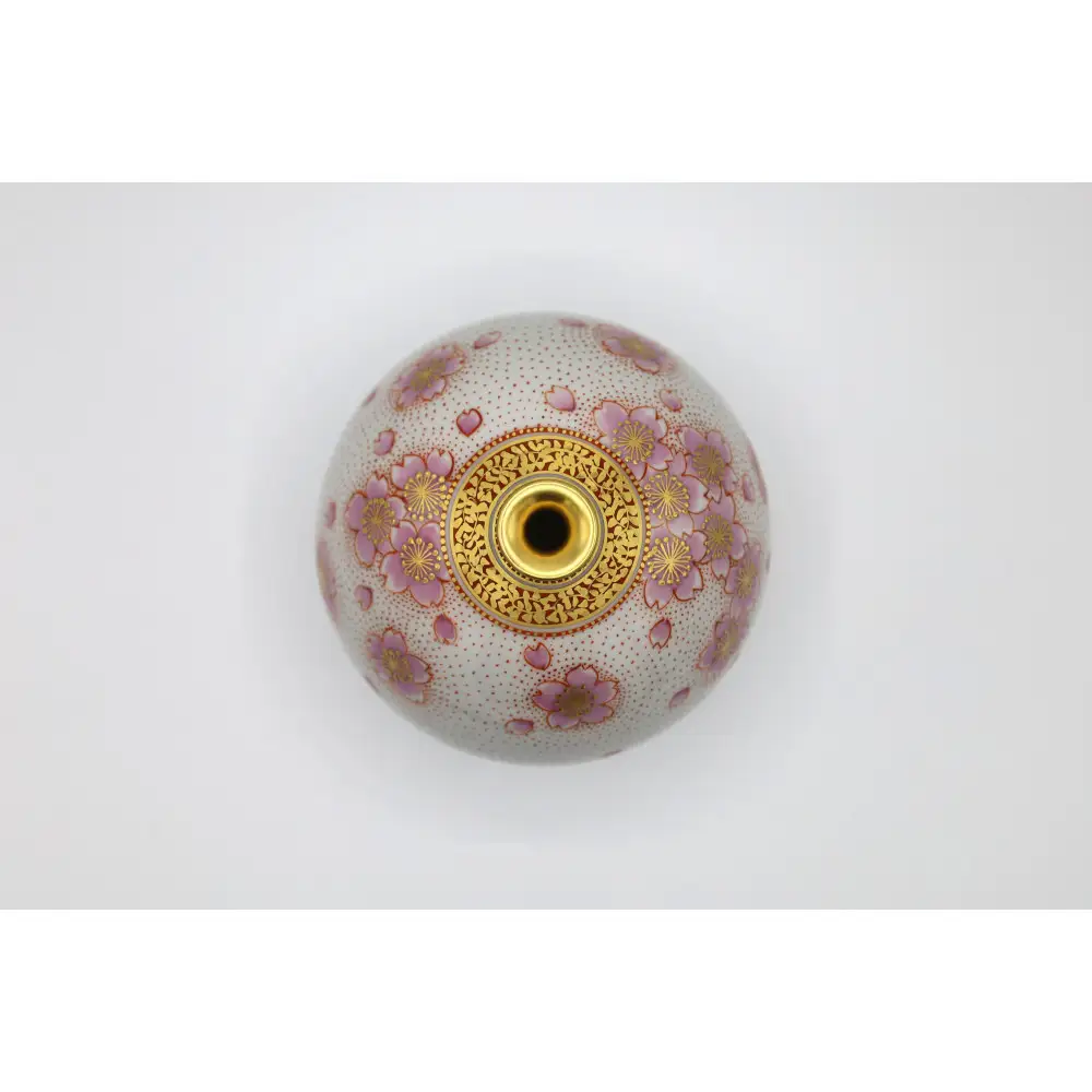 九谷焼 4号花瓶・金襴手桜