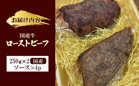 ローストビーフ 国産牛 250g 冷凍 2P ローストビーフ
