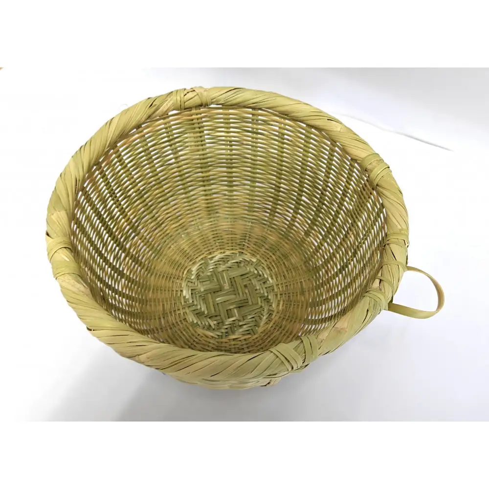 【品切れ中】ぶら下げ耳付き！「米研ぎザル 小(3合用)」富士北麓”勝山”スズ竹細工 山梨県認定郷土伝統工芸品