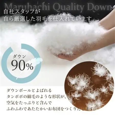丸八真綿 羽毛掛け布団 シングル 150×210cm 日本製 ホワイトダックダウン90%【1653500】