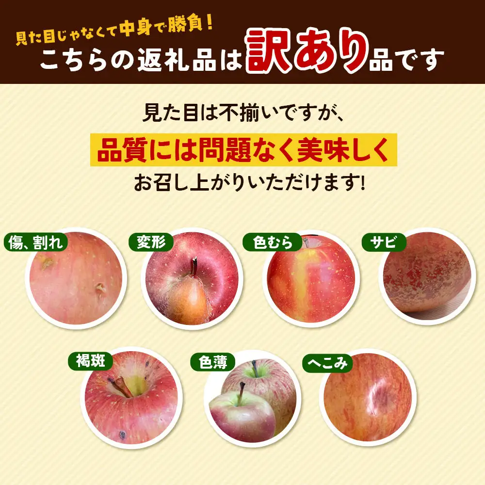 【27年5月クール便発送】りんご 品種おまかせ【訳あり】約5kg【CA貯蔵】平均糖度13度以上 青森県 弘前市 果物 フルーツ 林檎 リンゴ くだもの 不揃い 規格外