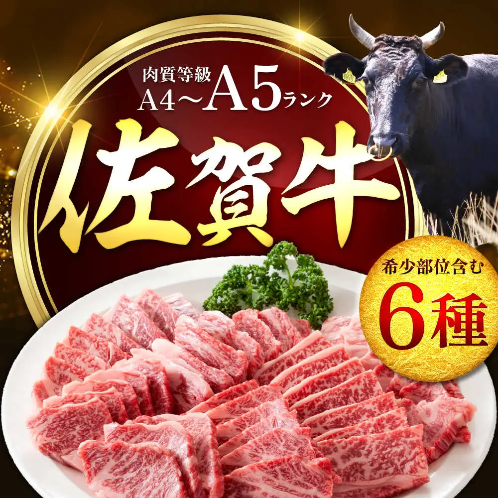 艶さし！【A4～A5】希少部位!佐賀牛おまかせ焼肉6種盛りセット 吉野ヶ里町/株式会社MEAT PLUS[FDB078]