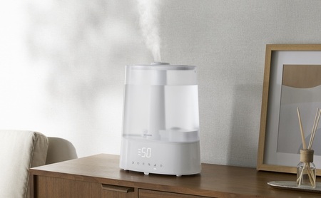 上給水超音波ハイブリッド加湿器 AHM-HUT55A-W ホワイト 加湿器 アイリスオーヤマ ハイブリット加湿器 卓上 おしゃれ 6L ハイブリット式 オフィス 寝室 上から給水 上部給水 タンク付き デジタル表示 おやすみモード