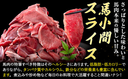 【12ヶ月定期便】 馬肉 小間 スライス 500g　五右衛門フーズ（500g×1パック）《お申込み翌月から出荷》馬肉 肉 お肉 こま切れ 定期 冷凍 