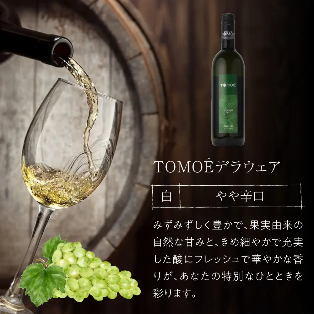 ワイン TOMOE デラウェア 白 やや辛口 750ml×6本 受賞 [APAZ091] 白ワイン