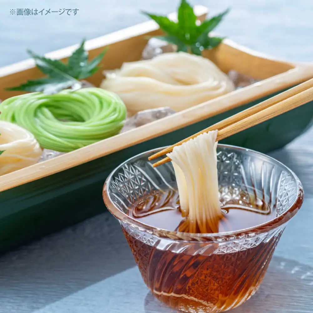 【まるで鍼のような繊細さ】鍼灸素麺 6束 / そうめん 麺 食べ比べ 乾麺 よもぎ / 南島原市 / 有限会社たなか物産[SDY030]