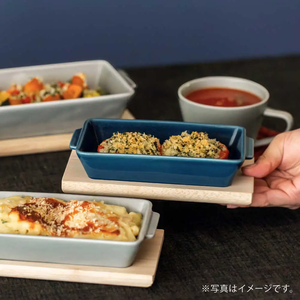 【波佐見焼】OVENWARE スクエア M〈ブルー・グレー〉2点セット【西海陶器】[OA511]