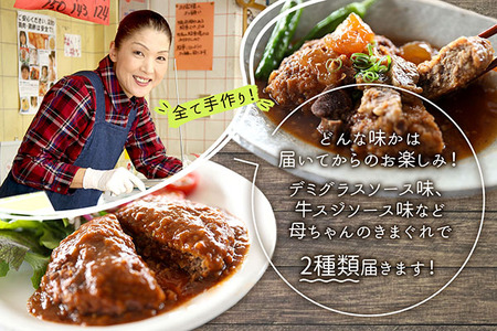 きまぐれ母ちゃんの国産牛と三味豚ハンバーグ 6個 2種類 手作り ブランド豚 国産 お惣菜 おかず お弁当 お手軽 簡単調理 温めるだけ 湯煎 冷凍