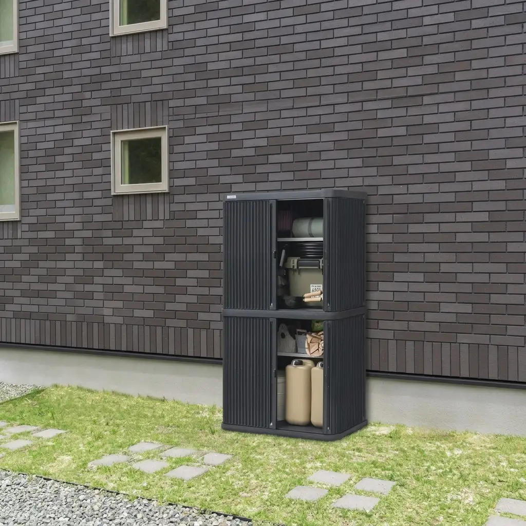 ミニロッカー ML-1600PP ダークグレー 物置 屋外 サビにくい 庭 ベランダ ガーデン 掃除 防災 収納 ストッカー ミニロッカー アイリスオーヤマ おしゃれ