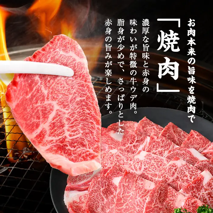鹿児島県産黒毛和牛赤身ウデ焼肉 (計1kg・200g×5P) 黒毛和牛 国産 肉 牛肉 赤身 ウデ肉 鹿児島 小分け 焼き肉 炒め物 冷凍 a5-379