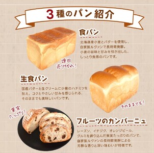 行列ができるパン屋さん！元ホテルシェフが作る３種のパン 食パン：生食パン：フルーツのカンパーニュをお届け！ 【注文確定後約20日で発送】【BK-kgr045】