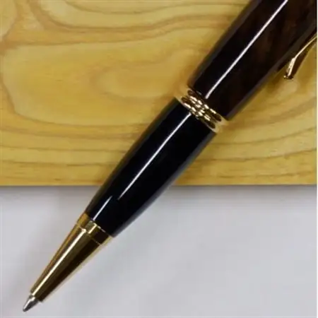 木製ボールペン(百木ペン)ギャツビー　黒柿・チタン金金具【配送不可地域：離島・沖縄県】【1400096】