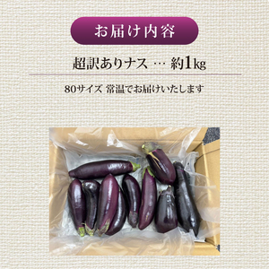 【順次発送】安田町産 「超」 訳あり ナス なす 1kg  新鮮 野菜 茄子 産地直送 季節限定 夏野菜 ナス 訳あり TR-0010