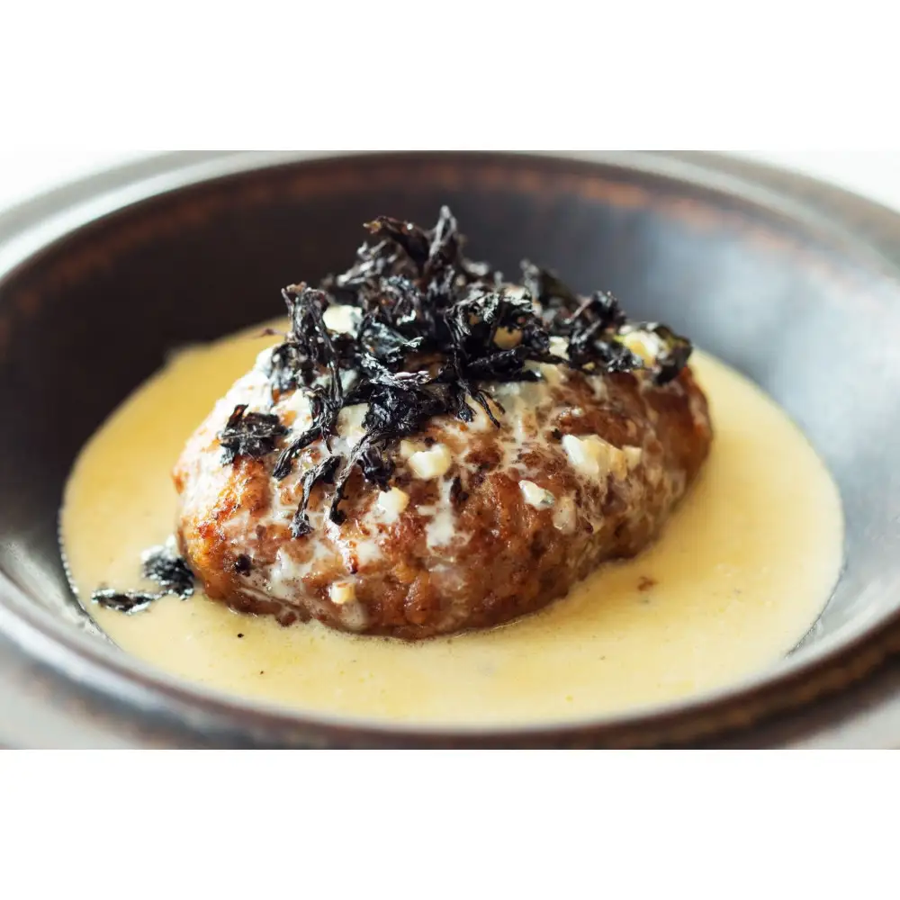 焼き師ママが焼いた九州ハンバーグ ・ジャポネソース(5個),のりとゴルゴンゾーラソース(5個入り)