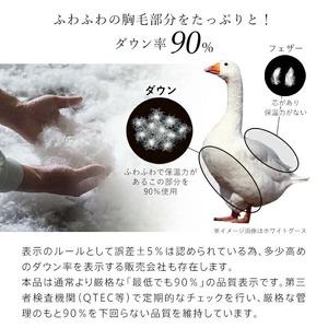 【増量タイプ】羽毛布団　ハンガリーホワイトダック90％　DP370　セミダブル（ベージュ：クローバーメイト柄） _ 掛け布団 〔Qc185-kmbe〕