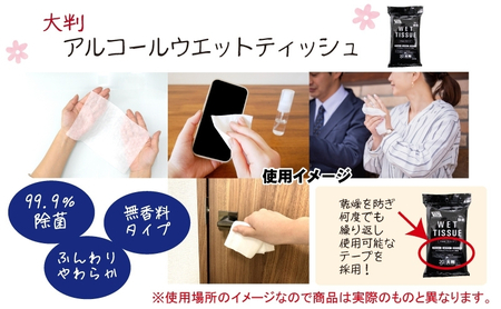 【99.9％除菌】大判ウエットティッシュ（アルコールタイプ）20枚入×4個＆新生児から使える赤ちゃんおしりふき 80枚入×5個〈KA-168M〉