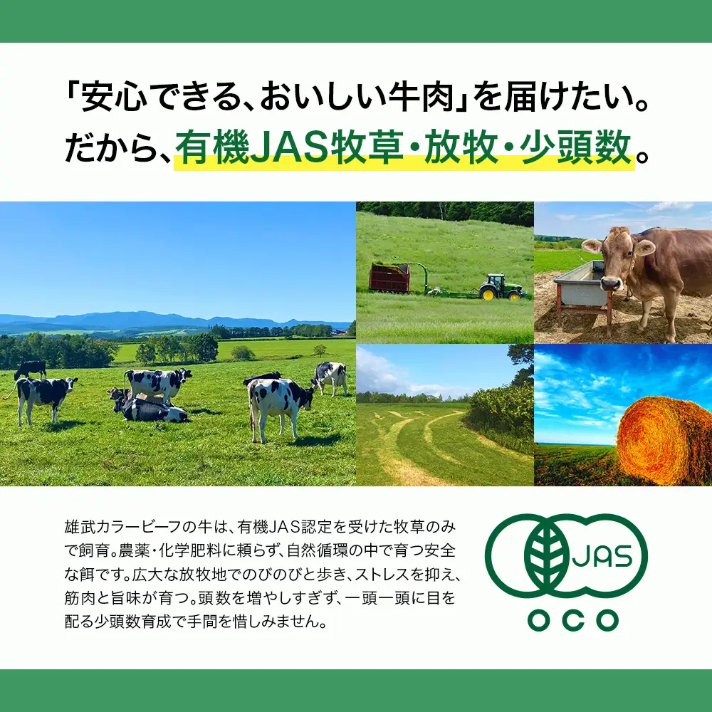 北海道雄武町産 有機黒毛和牛 肩ロース（200g）1枚【01123】