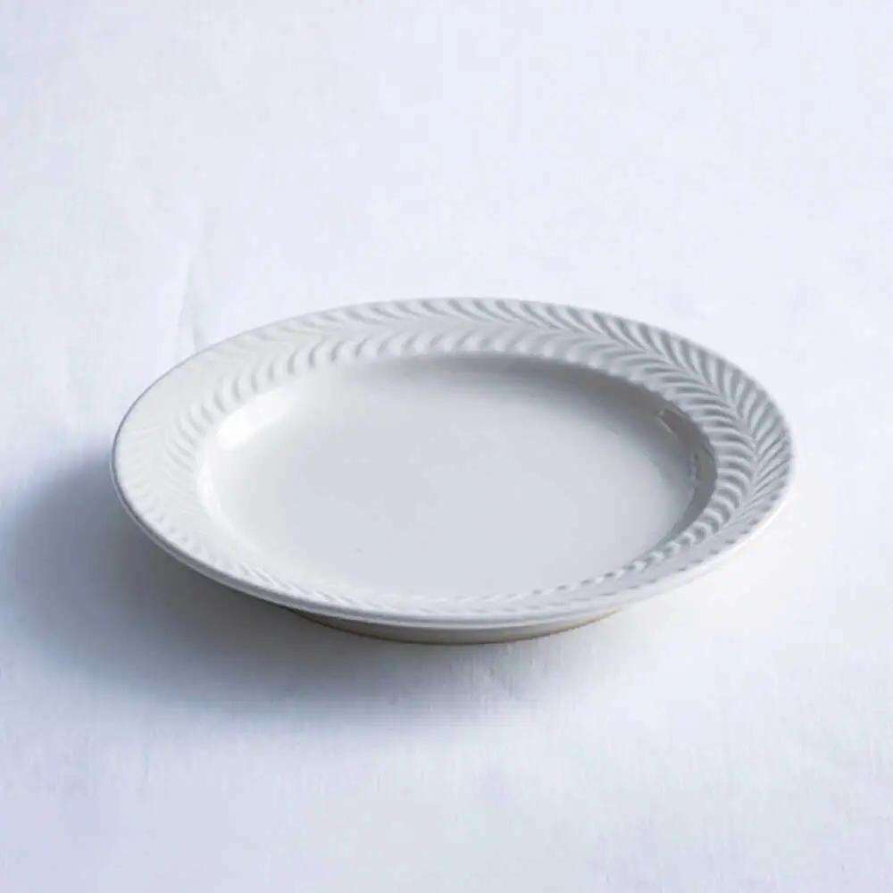【波佐見焼】ローズマリー　リムプレートM アイボリー 2枚セット　食器 皿【翔芳窯】[FE582]