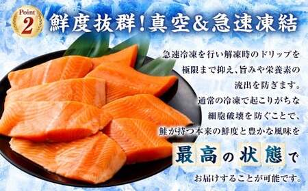 北海道産サーモン 約800g （約200g×4パック） サーモン 本マス マス 天然 新鮮 塩締め 急速凍結 小分け 冷凍