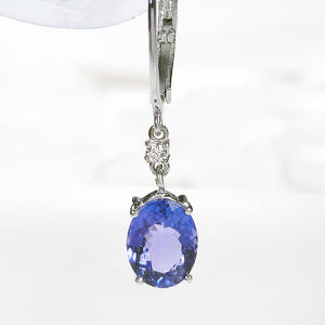ピアス プラチナ Pt900 タンザナイト 大粒 オーバル4.0ct ダイヤモンド 0.06ct フレンチフックピアス レディース 揺れるピアス キャッチレス クリスマス 12月 誕生石 ジュエリー 【f284-pt-ov-ta】 ALPAZ193