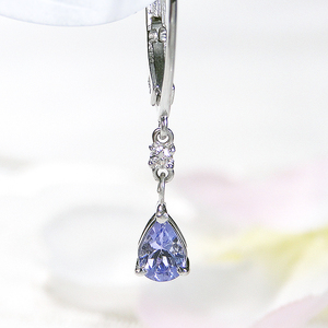 ピアス プラチナ Pt900 タンザナイト ダイヤモンド 0.06ct フレンチフックピアス レディース ペアシェイプ 雫 揺れるピアス キャッチレス クリスマス 12月 誕生石 ジュエリー 【f284-pt-ps-ta】 ALPAZ194