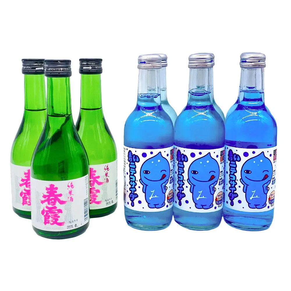 炭酸飲料 日本酒 青いミズモサイダー6本と春霞純米酒3本のセット