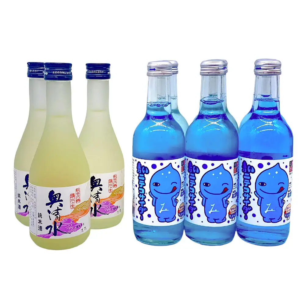 炭酸飲料 日本酒 青いミズモサイダー6本と奥清水純米酒3本のセット