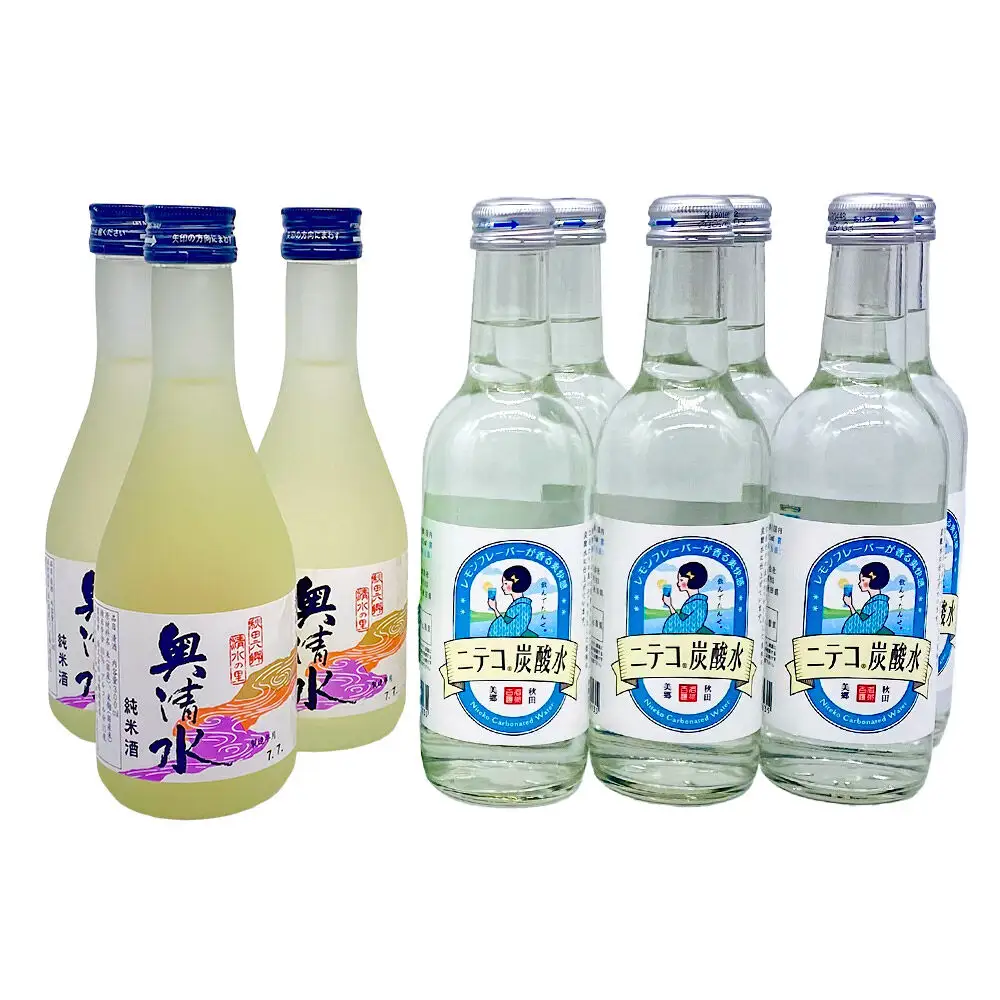 炭酸飲料 日本酒 ニテコ炭酸水6本と奥清水純米酒3本のセット