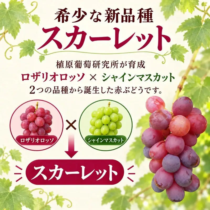 2026年産スカーレット約1kg　種なし 果物 葡萄 ぶどう マスカット フルーツ 長野県 駒ケ根市