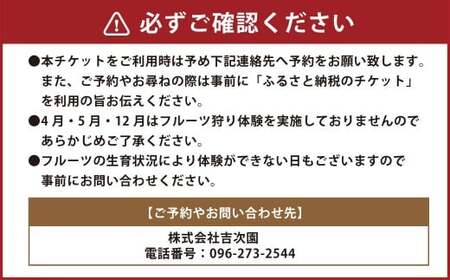 観光農園吉次園の「旬を味わうフルーツ狩りパスポート」（計4回） 果物狩り フルーツ 狩り 食べ比べ 食べ放題 季節 旬 家族 体験チケット チケット 体験 熊本県
