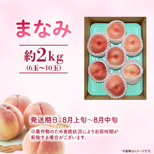【期間限定】令和8年産 まなみ 2kg 6玉～10玉（桃） フルーツ 先行予約 桃 倉吉産 ブランド桃 果物 数量限定