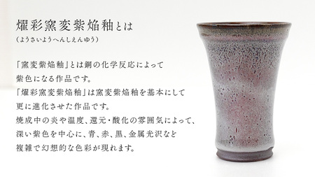 【燿彩窯変紫焔釉】ビアグラス （小野寺裕司 作） 径7.7cm×高さ11.5cm