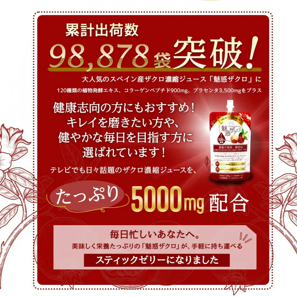 魅惑ザクロ+ビューティー＆ヘルスジュレ(福岡市返礼品)【2箱セット(30本入り)】