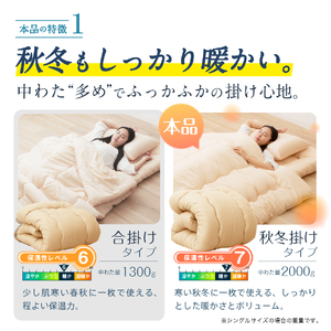 掛布団 秋冬にしっかり暖かい セミダブル 掛け布団 ふとん