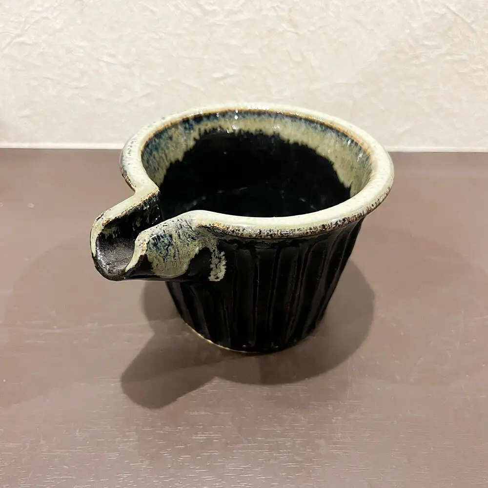 お猪口 片口 竹籠 津軽焼 お猪口・片口と竹籠セット（各1個）工芸品 青森県弘前市 草邑