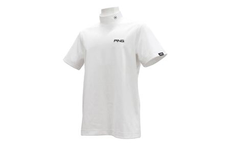 PING ストレッチダルブラ三角幾何学柄ジャカード 半袖ハイネックシャツ ゴルフウェア ピンGOLF 621-6267903【ホワイト/Lサイズ】｜石川県 小松市【テンポイント株式会社】