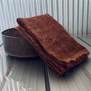 柿渋リネンガーゼの清布 せいふ 1枚入り 柿渋染め ブラウン 30cm×100cm ガーゼ タオル 掛け布 快適 国産 高知県 高知 土佐清水【R01770】