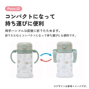 ハンドルとショルダーベルト付け替え可能 2WAYストローマグ 370ml KSHW2N HappyDays 奈良県奈良市 5-166 578144