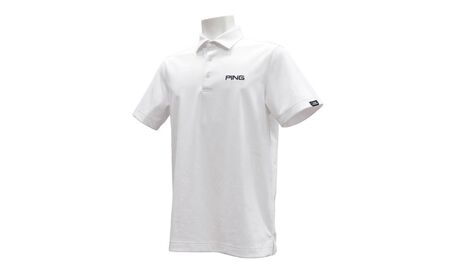 PING ストレッチダルブラ三角幾何学柄ジャカード 半袖ポロシャツ ゴルフウェア ピンGOLF 621-6260903【ホワイト/Lサイズ】｜石川県 小松市【テンポイント株式会社】