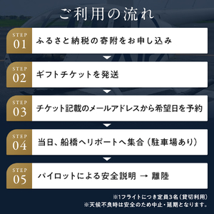 【1日1組限定！ふるさと納税限定プラン】船橋市内周遊ヘリコプター遊覧ギフトチケット（20分）