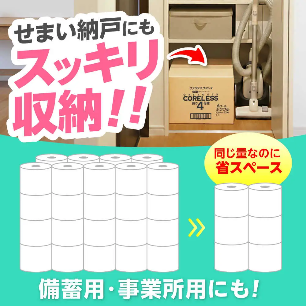 トイレットペーパー シングル 4倍巻 200m 6ロール×6P [VAA167]トイレット