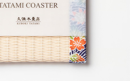 畳コースター 1枚 Sサイズ 加賀友禅（紺） 久保木畳店 TATAMIVILLAGE 須賀川市 福島 F7X-0562