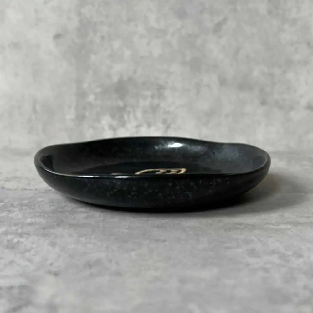 【瀬戸焼】 TORI to HA 小皿 5枚 (黒結晶) 【カネ三商店】 / 食器 皿 プレート ギフト / 瀬戸市[BBDD052]